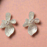 White Pearls flower Stud